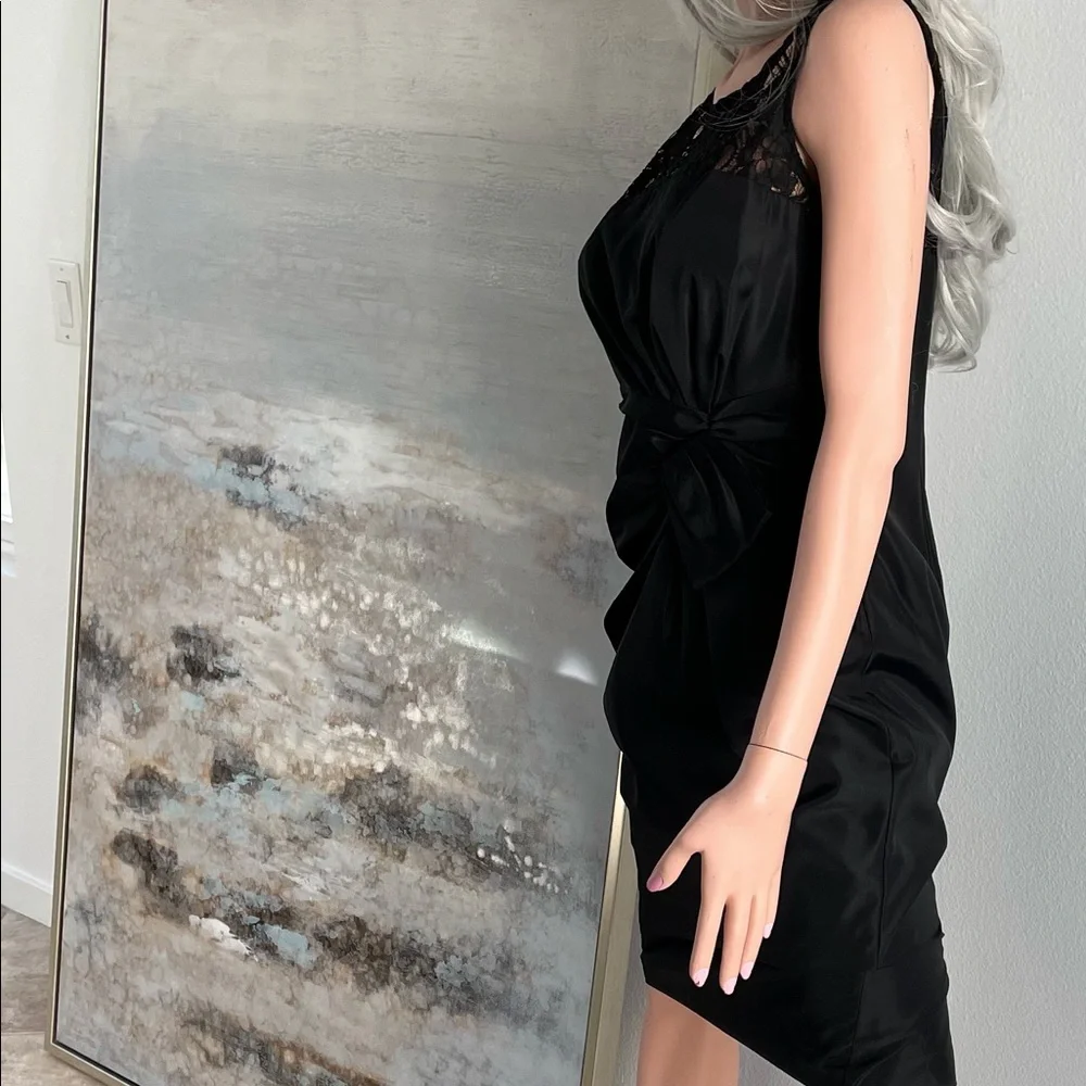 ANNE KLEIN Chic LACE Trimmed BOW Front DRESS Sz 10 - Picture 10 of 15